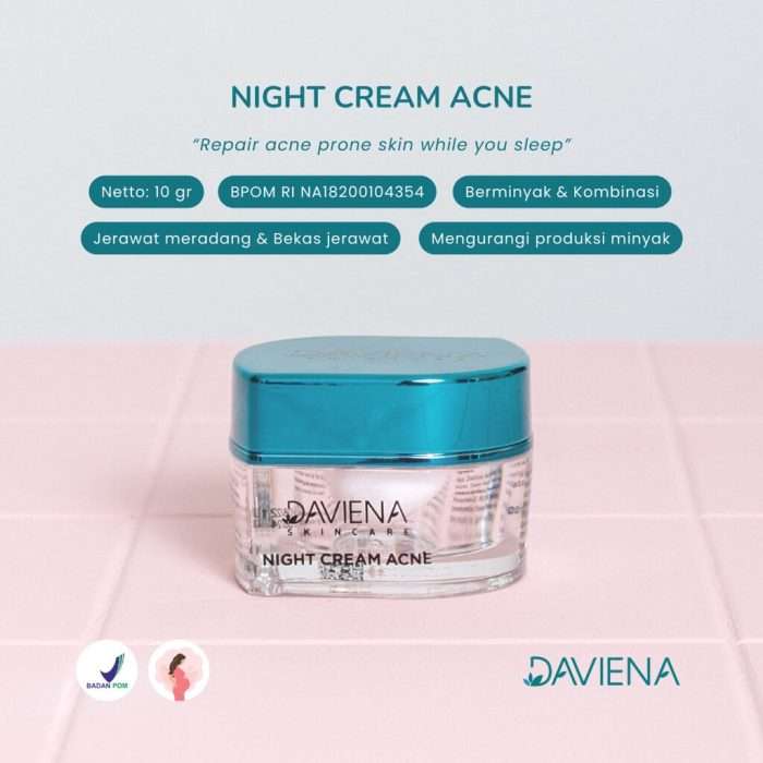 Night Cream Acne Daviena Skincare